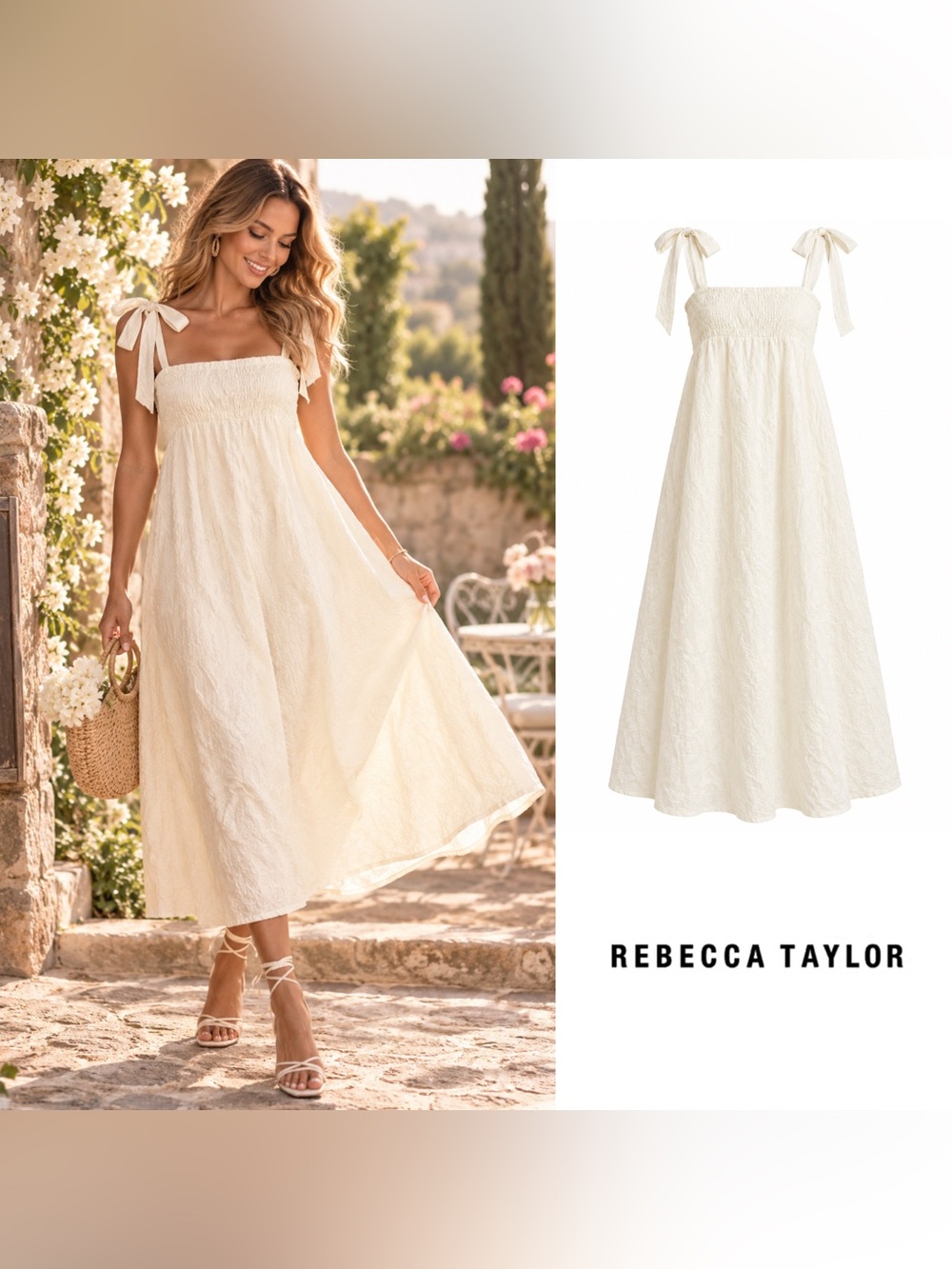 NEW Rebecca Taylor Long Allegra Whimsical Flowy Dress
